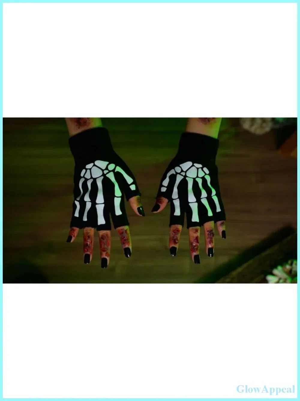Skeleton Fingerless Gloves Cotton Acrylic Spandex Unisex Halloween Costume